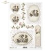 vintage, retro, woman, dress, flowers, rose, roses, flower decorations, ornaments, medallion, board, romance, R363
